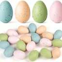 OLIKER 24/16/36 Pcs Easter Speckled Eggs, 2.4" Multi Colors Plastic Eggs for Easter Decorations, Pastel Easter Decor,Bowl & Vase Filler, Easter Basket Filler and Spring Table DIY Decor