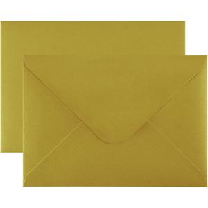 Granhoolm 100 Pack 5x7 Envelopes,A7 Invitation Envelopes V Flag 5.25 x 7 .25 for 5x7 Cards, Ideal For Invitations, Weddings, Parties, Greeting Cards, Photos(Gold Pearl Paper)