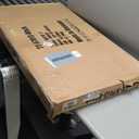 FDW Dog Crate for Large Dogs 42 Inch Folding Metal Wire Pet Cage Double Door W/Divider Panel Indoor Outdoor Kennel Leak-Proof Plastic Tray, Black