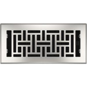 Decor Grates AJH410-NKL Floor Register, 4" x 10", Nickel (Brushed Nickel Finish)