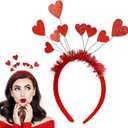 Beaupretty Heart Headband with 9 Sequin Red Love- shaped Heart Hair Hoops Party Hair Accessoires for Holiday Festival Wedding (1 Count (Pack of 1))