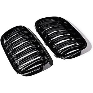 LeeMas Pair Glossy Black Dual Slats Front Kidney Grille Grill for 2010 2011 2012 2013 BMW X3 X4 F25 F26 Pre-LCI xDrive28i xDrive35i Sport 4-Door