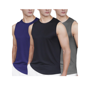 Mens Tank Tops 3 Pack,Quick Dry Gym Sleeveless Muscle T Shirts for Men's Fitness, Small, Blue/Gray/Black 