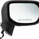 Right Passenger Side Mirror Assembly Compatible with 2006-2011 Civic Non-Heated Manual Folding Power Not Fits Civic Coupe & Civic Del Sol HO1321221 Match to Black (3Pins)