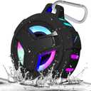 EBODA Bluetooth Shower Speaker, Portable Bluetooth Speakers, IP67 Waterproof Wireless Speaker with LED Light, Floating, 2000mAh, True Wireless Stereo for Kayak, Beach, Gifts for unisex -Black