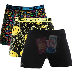 Boxer Brief Shorts - Anti Theft, Pickpocket Proof, Travel Pocket Underwear (XX-Large, All-stars 3 Pack)