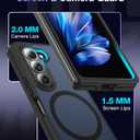 Magnetic for Samsung Galaxy Z Fold 5 Case Compatible with MagSafe [Fast Wireless Charging][Anti-Fingerprint][Military Shockproof] Translucent Matte Silicone Bumper for Z Fold 5 Phone Case,Black
