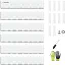 A ANLEOLIFE 20FT Galvanized Steel Landscape Edging, 6-Pack 40" L x 8" H Hammer-in Metal Garden Border with 10 Stakes for Lawn, Pathway, Flower Beds White