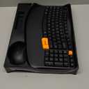 Wireless Keyboard and Mouse Combo, 2.4G Wave Keys Ergonomic Keyboard with Palm Rest and 3 DPI Silent Mouse, Compact Size for Natural Typing, Spill-Resistant, for Windows/PC/Laptop/Mac(Black)