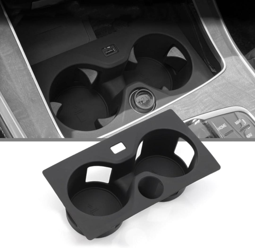 Yumzeco Compatible with BMW Cup Holder Insert for X5 G05 X6 G06 X7 G07 2019-2024, Anti-Slip Silicone Center Console Cup Holder Fit for X5 G05 X6 G06 X7 G07 2019-2024, Console Water Cup Holder Pad