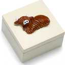 Christmas Highland Cow Trinket Keepsake Decorative Jewelry Box Gifts for Women Cow Lovers Themed Decor Decorations, Home Room Ring Earrings Necklace Organizer Holder Vintage Wooden Box