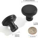 khtumeware 10 Pack Large Knob Black Cabinet Knobs Solid Heavy Duty Knobs Drawers Bi-Fold Door Knob Cabinet Hardware for Kitchens Bathroom