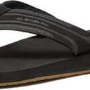 Quiksilver Monkey Wrench Flip Flops for Men, Arch Support Athletic Mens Sandals, Size 6 to 15 Thong Mens Slides (11, Black/Brown)