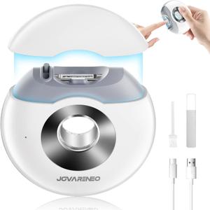 Electric Nail Clippers Automatic Nail Trimmers with Dual Blade Heads, LED Light, Nail Care Tool, Cutter & Grinder for Fingernails, Safe for Babies, Kids, Adults, Seniors, Weak Hands