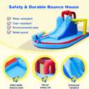 JOYLDIAS Inflatable Bounce House, Water Slide Bouncer Playhouse Castle w/Splash Pool, Climbing Wall, Basketball Hoop & Carry Bag, 480W Air Blower for Kids Backyard Indoor Outdoor Use, Free Water Gun