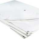 Mytee Products 8' x 10' White Canvas Tarp 12oz - Water Resistant & Breathable - Heavy Duty Tarps - Multipurpose Tarpaulin Cover for Camping Tent