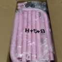 Laiensia Double Rods Garment Rack with Wheels, Clothing Rack for Hanging Clothes,4 Hooks, Multi-Functional Bedroom Clothes Rack, Pink