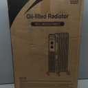 Portable Electric Radiator Heater, Space Oil Filled Heaters with 3 Heat Settings, Adjustable Thermostat, Overheat & Tip-Over Protection For Indoor Use,1500W (Deep Black)