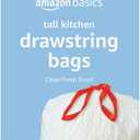 Amazon Basics Tall Kitchen Drawstring Trash Bags, Clean Fresh Scent, 13 Gallon, 45 Count (Previously Solimo)