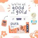 Pura Newborn Baby Diapers Size N (Up to 10 lbs), 3 Pack (84 Hypoallergenic Diapers) Totally Chlorine Free (TCF), Disposable Diapers for Sensitive Skin, Blowout Protection & Wetness Indicator