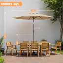 Outdoor Patio Umbrella, Table Umbrella with Push Button Tilt and Crank, 8 Ribs Market Umbrella