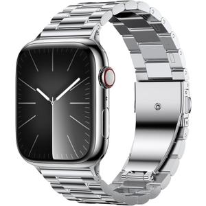 EPULY Metal Band Compatible with Apple Watch Bands for Men 42mm 41mm 40mm 38mm, Business Stainless Steel Strap for iWatch Series 11 10 9 8 7 6 5 4 3 2 1, SE3 2 1, Ultra3 2 1, No Tools Required