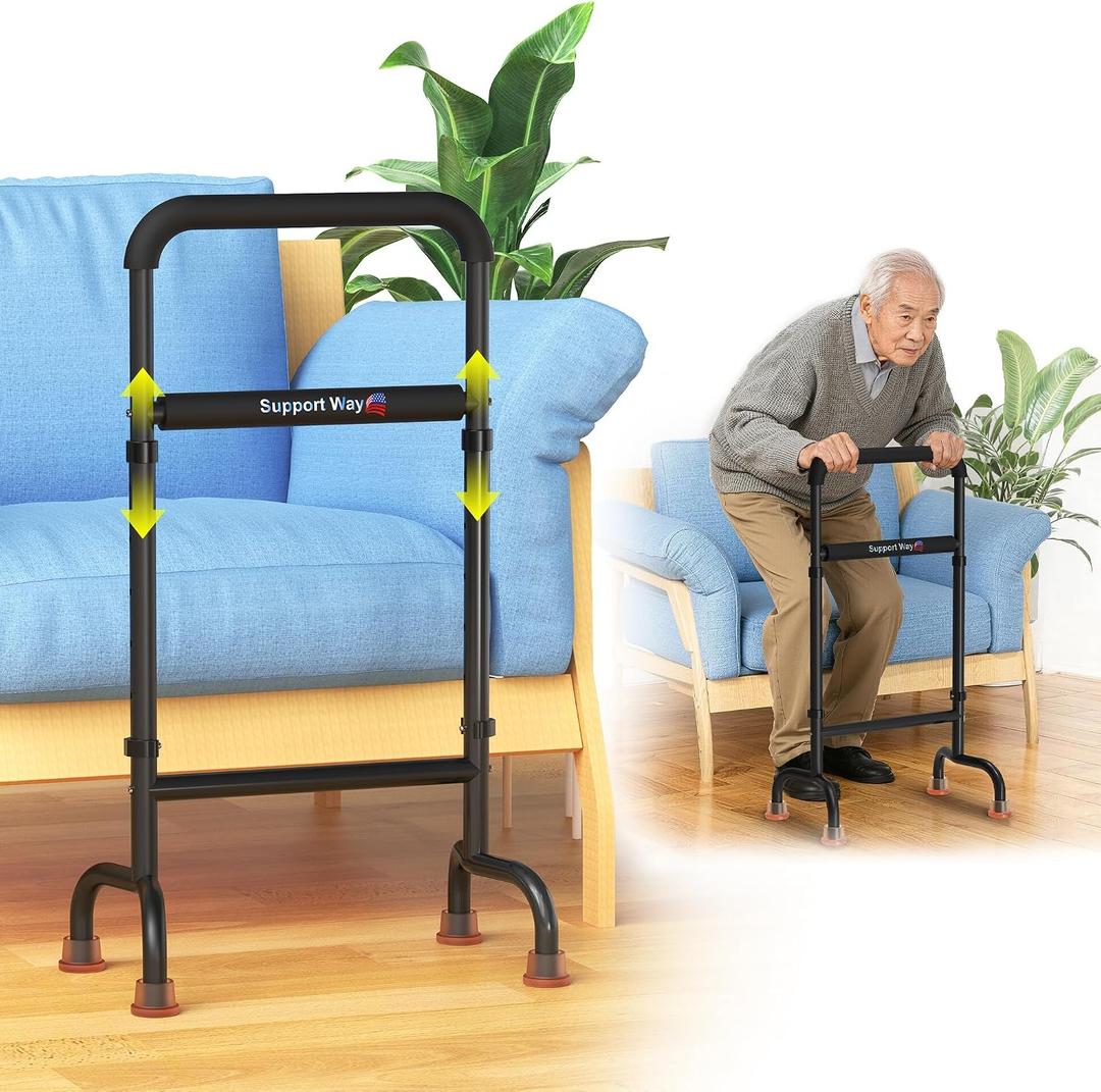 Heavy-Duty Stand Assist for Chair & Couch - Wide 17.5" Iron Base, Adjustable Height 29.5"-38.7", 450lb Capacity Mobility Aid for Seniors & Recovery