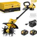 Cordless Tiller Cultivator, 12" Tilling Width, 8" Depth, 2x4.0Ah Batteries