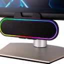 Cyber Acoustics USB Speaker Bar with LED Lights (CA-2890GX)  USB Powered Speaker Bar for PC and Mac, Dynamic LED Lights Sync to Music, Clamps to Monitors up to 1.5 Inches, Great for Music and Games