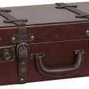 Vintage suitcase, small luggage compartment, fashionable vintage suitcase, travel style decorative storage box, perfect for wedding and souvenir decoration boxes (Retro Red)