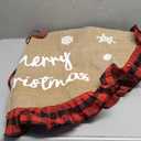 AISENO 48 Inch Christmas Tree Skirt Linen Burlap Buffalo Plaid Edge Decoration for Merry Christmas Party Red and Black Buffalo Christmas Tree Skirt Decorations