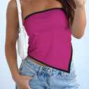 DISCIPBUSH Tube Tops for Women Sexy Cute Bandeau Strapless Tops for Women Sleeveless Summer Tube Top (Blue, M)