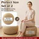 Briwooody 2 Pcs Handmade Round Jute Weave Low Pouf Ottoman, 16 x 16 x 8 inches