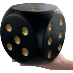 5.9 Inches Jumbo Foam Dice, A Fun-Filled, Educational Giant Toy for Game Nights and Learning Sessions(Lucky Black)