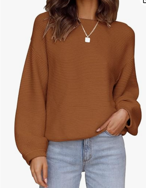 ZESICA Women's Turtleneck Sweaters Dressy Casual Oversized Long Sleeve Knitted Chunky Pullover Sweater Jumper Tops (Brown, L)