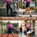 LOMON Women Quick Dry Workout Tops Short Sleeve Shirt UV Sun Protection (L)