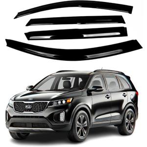 Fits Kia Sorento 2011 2012 2013 2014 2015 Acrylic Safe Smoke Window Visor Set - Sun, Rain, and Vent Protection, 4-Piece Window Deflector Guard Kit