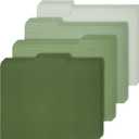 Whaline 24 Pack Sage Green File Folders Letter Size 1/3 Cut Tab Gradient Green File Pockets 8.9 x 11.6 Inch 4 Colors Paper Folders for Documents Business Office School Classroom Home Supplies