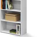 Furinno WRIGHT Book Shelf, 3-Tier Modern Bookshelf, Bookcase with Closed Back, 11.6" x 24.5" x 35.3", for Living Room, Bedroom, Home Office, Soft White