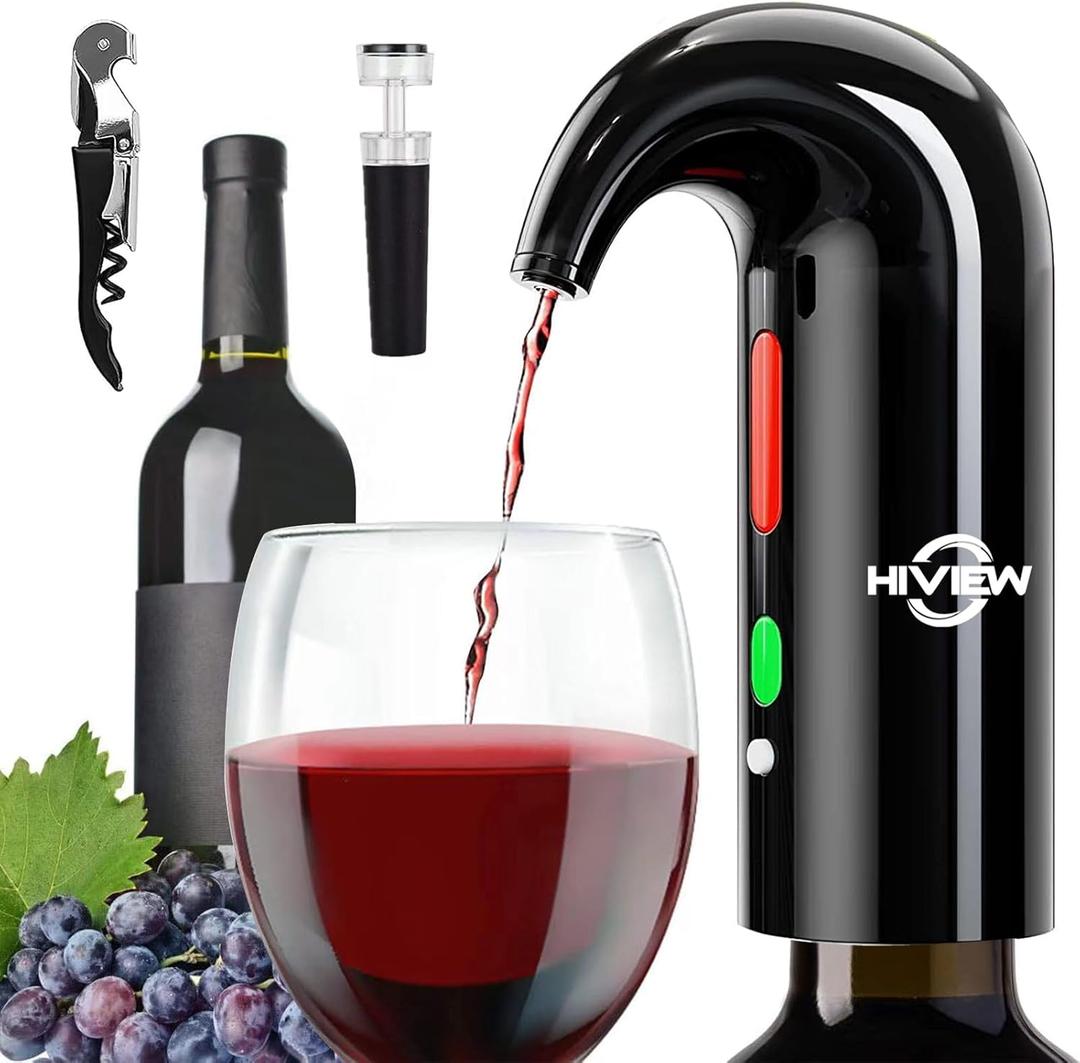 Electric Wine Aerator,Wine dispenser,Aeration and Decanter Wine Pourer,Red White Wine Accessories,Wine Gifts Black