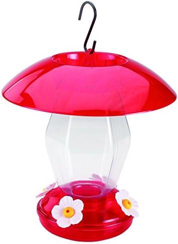 More Birds Hummingbird Feeder, Plastic Hummingbird Feeders, Red, 4 Feeding Stations, 20-Ounce Nectar Capacity, Jubilee
