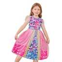 LQSZ Girls Princess Dresses Toddler Tulle Dress Cute Puff Sleeve Mermaids Kids Dress for Summer Size 6 T