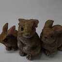 Bunny Decor Yard Decorations Outdoor Set of 3, Bunny Decorations for Home Garden Outdoor Statues, Easter Rabbit Figurines mom Gifts (Brown)