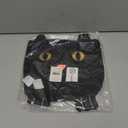 Juvale Black Cotton Cat Trick or Treat Bag with Gold Foil Eyes, Reusable for Kids, 11.25 x 15.5 in Canvas Tote for Halloween Parties