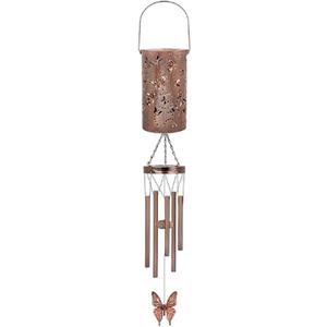 Solar Wind Chimes, Waterproof Butterfly Outdoor Hanging Lanterns for Garden Memorial Gifts Style 2
