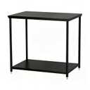 Black Heavy Duty Commercial Work Table 24x18Inch, Powder Coated Black Utility Station with Adjustable Undershelf, Multipurpose Workshop Bench for Restaurant Back-of-House, Warehouse & Garage, 18x24x33.5 Inch