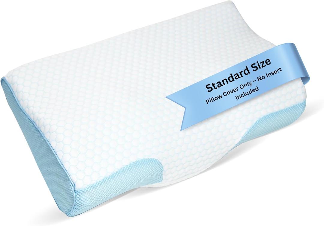 Derila Cooling Pillowcase Optimal Temperature Control for Your Memory Foam Pillow for Perfect Sleep. Quality Material White Pillow Cover