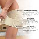 Elastic Knee Support Bandage, Knee Compression Strap, Ankle Support Brace/Adjustable Calf CompressionStrap/Knee Elbow Wrist Bands for Men and Women (Beige,180cm)