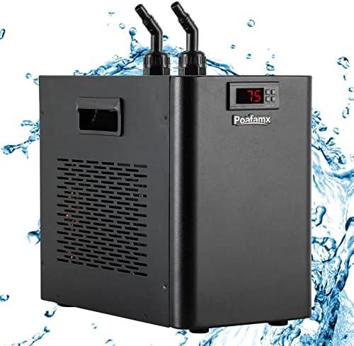 Poafamx 42gal Aquarium Chiller 1/10 HP Water Chiller Hydroponics Cooler 160L Fish Tank Cooling System with Quiet Compressor Refrigeration for Saltwater Freshwater Axolotl Coral Jellyfish
