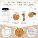 102 Pcs Coffee Bean Wedding Favors for Guests 50 Coffee Bean Jars with Lids 50 Thank You Tags Wedding Tags with Hemp Ropes Thank You Gifts, No Beans
